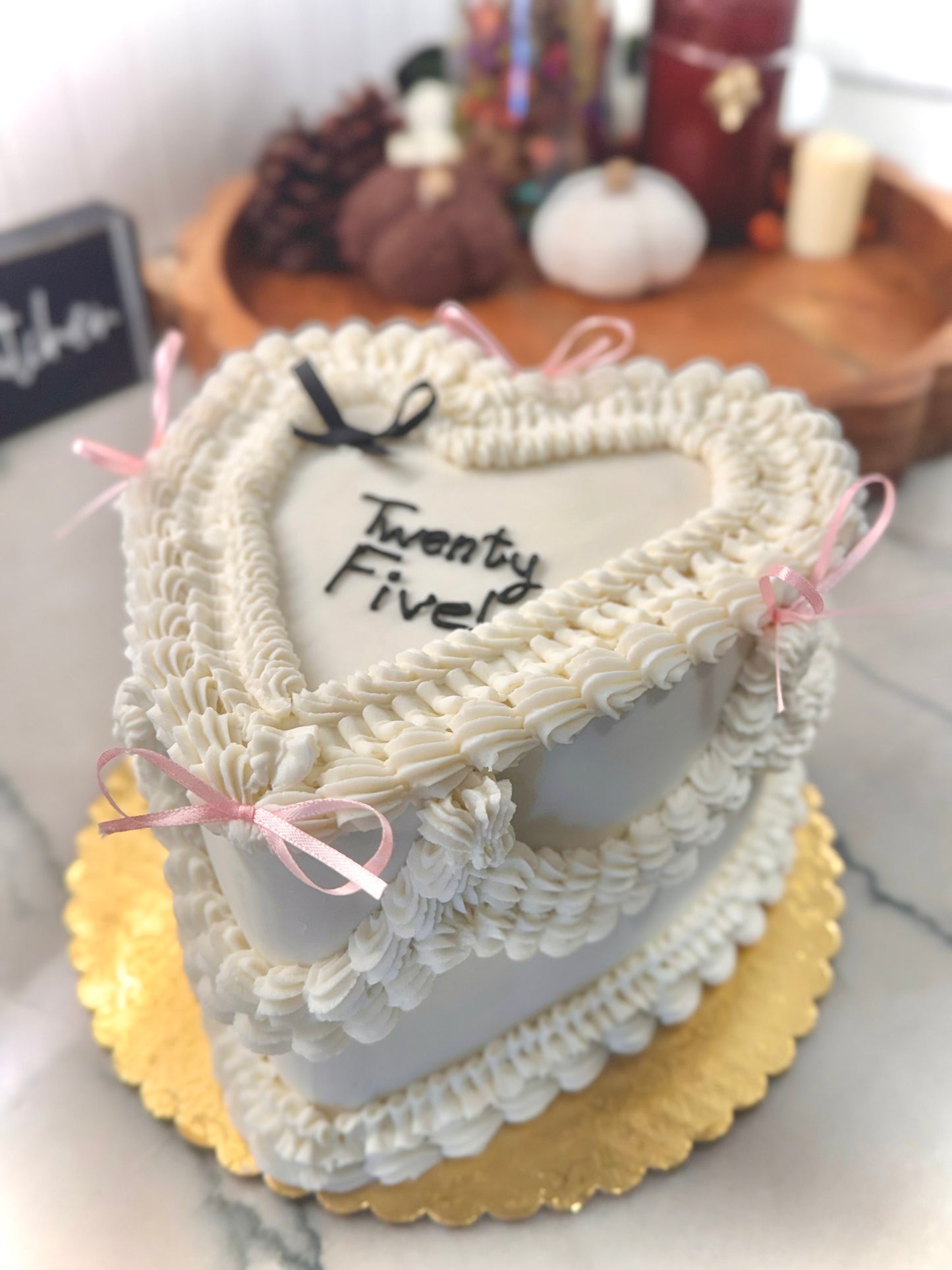 Vintage Heart Birthday Cake