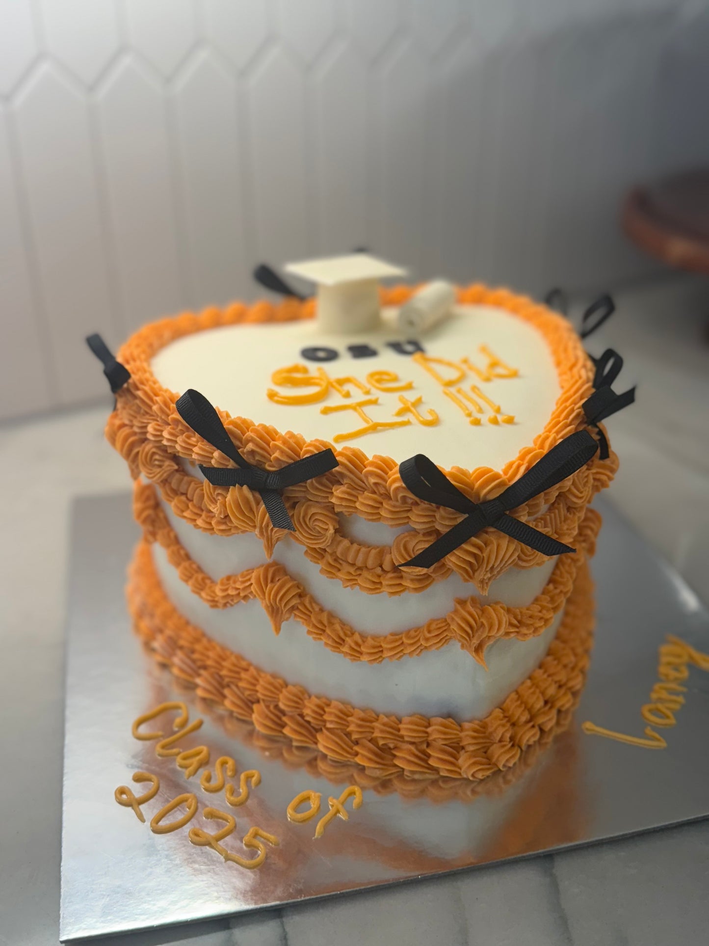 Heart Shape-Graduation Cake