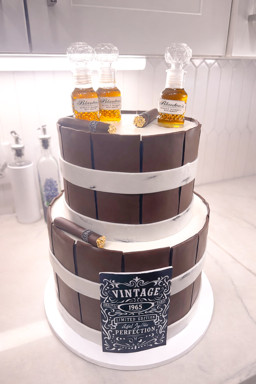Whiskey Barrel Celebration Cake
